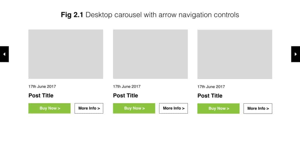 desktop carousel with arrow navigation example