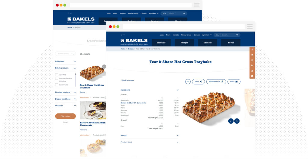 Bakels website recipe pages