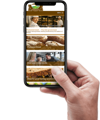 Mobile Design view of the legacy Multiseed Bread Website