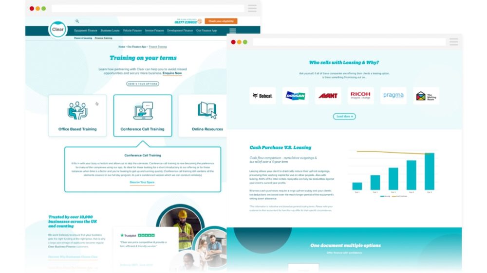 Clear Business Finance - Training Page Design