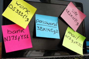 photo of passwords on post it notes