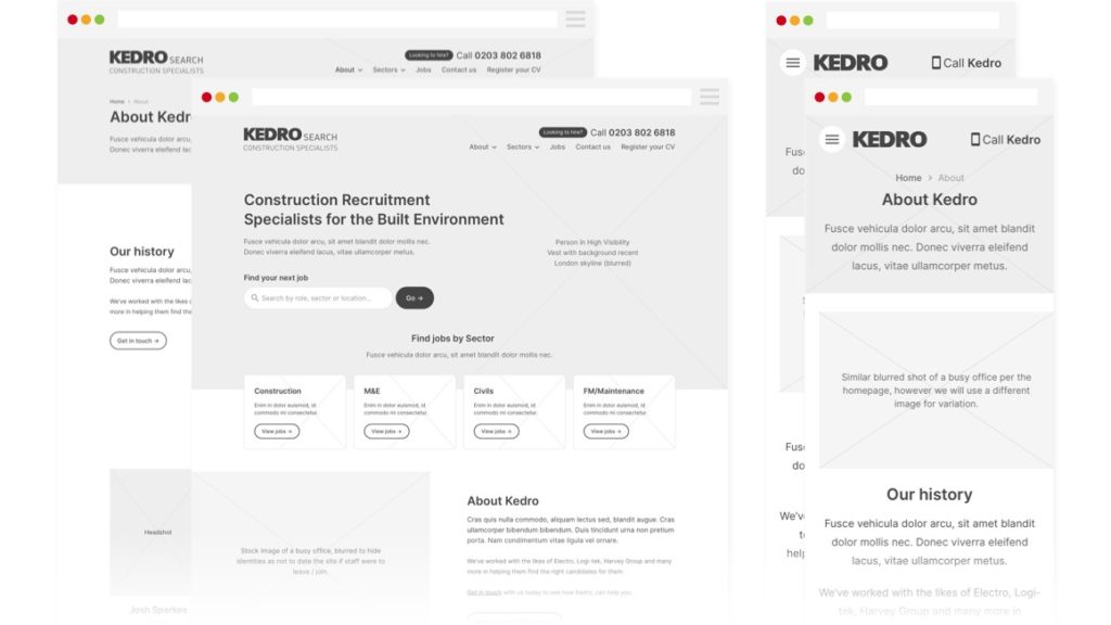 Kedro - Wireframes - Home