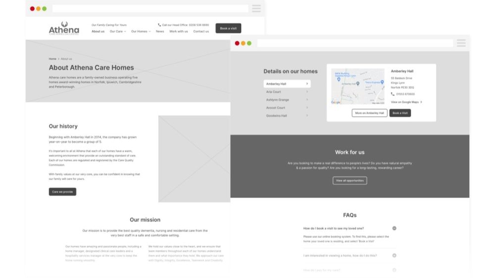 ATHENA - Wireframes - About-Contact