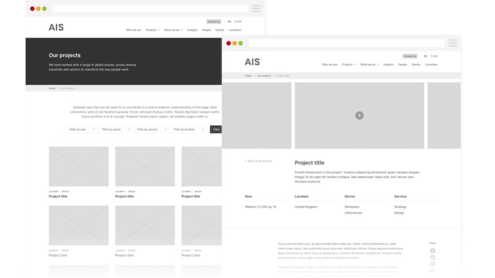 AIS - Wireframes - Projects