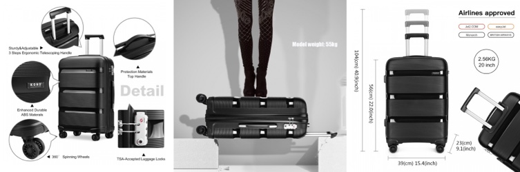 lulu bags black suitcase