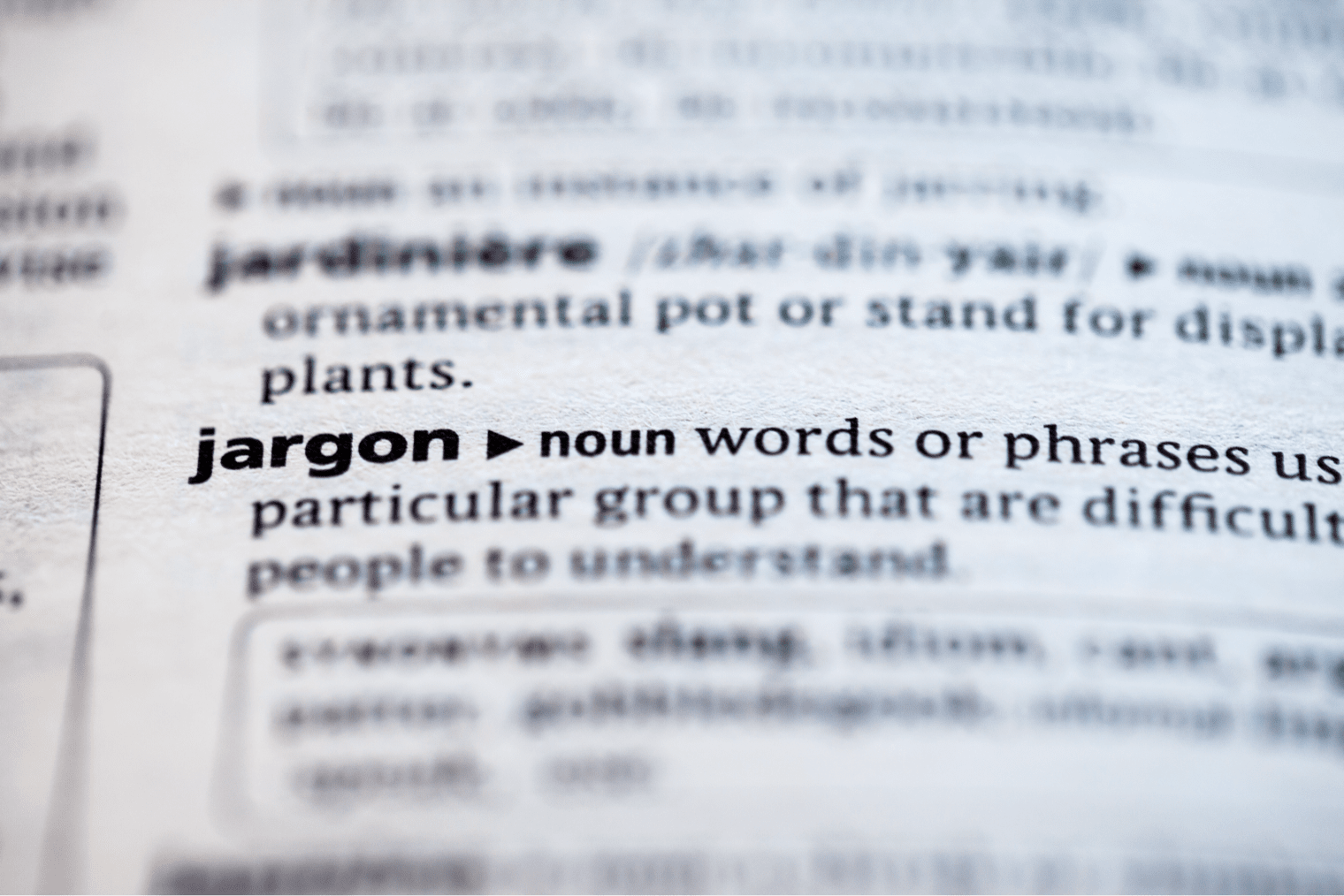 dictionary page showing the definition of jargon