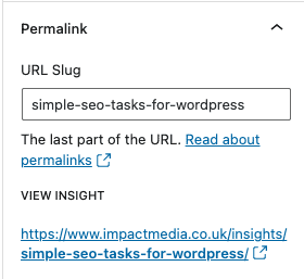 editing slug in WordPress