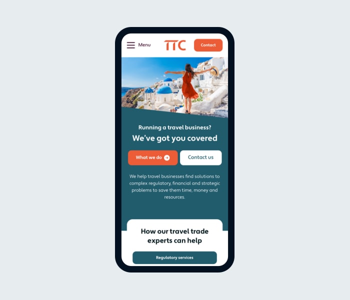 TTC website pictured on a smartphone