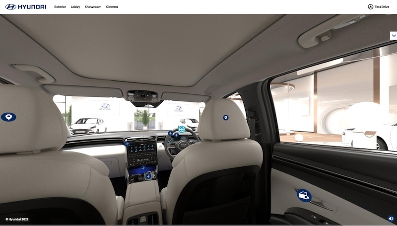 hyundai virtual showroom views of car interior