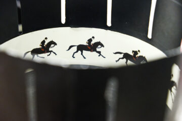 photo of a zoetrope with horse running animation