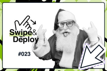 Swipe & Deploy 23 blog hero image of a man dressed as Santa.