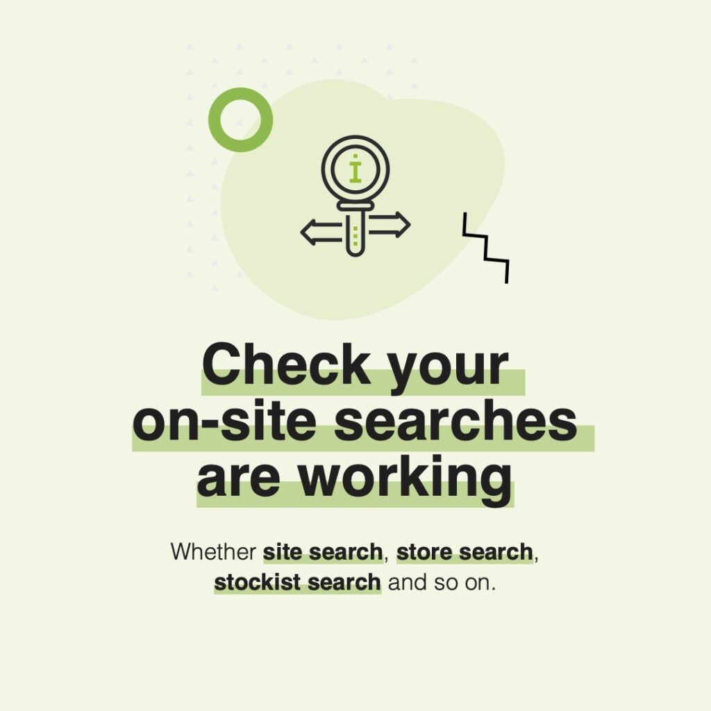 Check your site search is working correctly