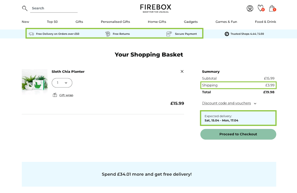 The Firebox basket page